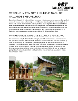 Natuurhuisje bij de Sallandse Heuvelrug