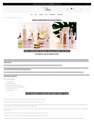 CONTRACT MANUFACTURING FOR SKIN CARE PRODUCTS