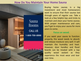 How Do You Maintain Your Home Sauna?