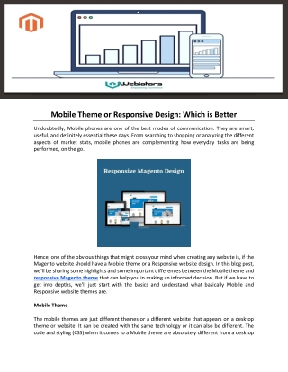 Mobile Theme or Responsive Design Which is Better