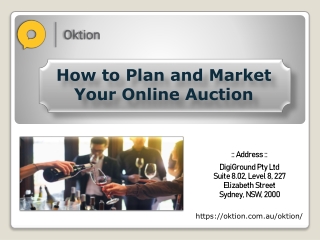 How to Plan and Market Your Online Auction