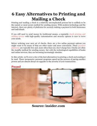 6 Easy Alternatives to Printing and Mailing a Check
