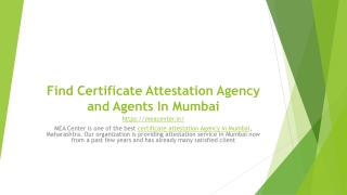 Find Certificate Attestation Agency and Agents In Mumbai