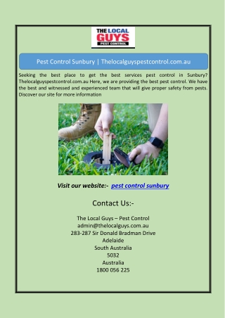 Pest Control Sunbury | Thelocalguyspestcontrol.com.au