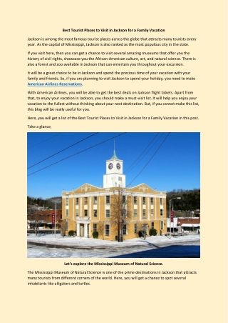 Best Tourist Places to Visit in Jackson for a Family Vacation