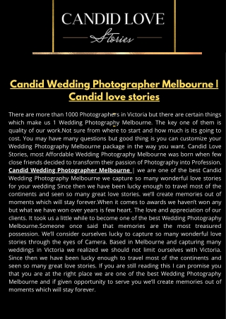 Candid Wedding Photographer Melbourne | Candid love stories