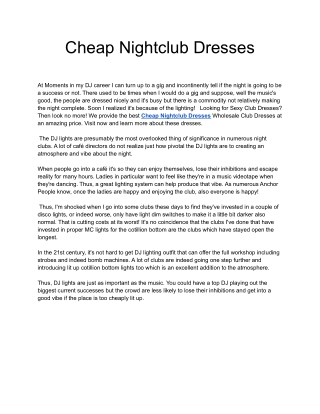 Cheap Nightclub Dresses