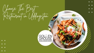 Choose The Best Restaurant in Uddingston