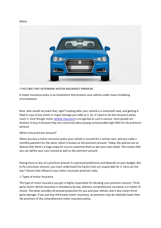 Car Insurance Premium Online in India