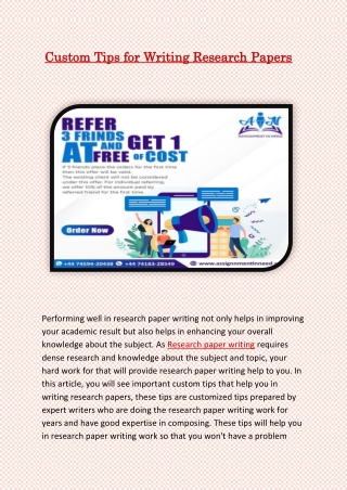 Custom Tips for Writing Research Papers