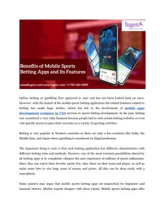 Benefits of Mobile Sports Betting Apps and Its Features