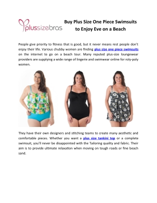 Buy Plus Size One Piece Swimsuits to Enjoy Eve on a Beach