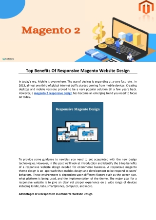 Top Benefits Of Responsive Magento Website Design