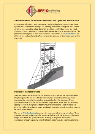 A tower on Stairs for Seamless Execution and Optimized Performance