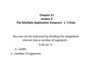 Chapter 21 section 5 1 ⁄ 3 Rule The Multiple-Application S impsons
