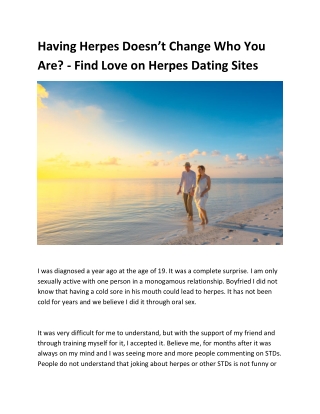 Having Herpes Doesn’t Change Who You Are - Find Love on Herpes Dating Sites