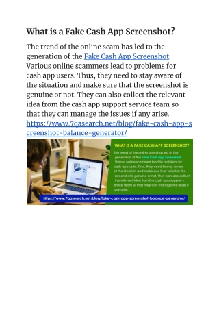 What is a Fake Cash App Screenshot?