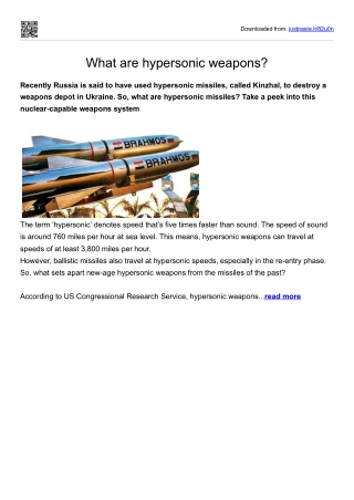 What are hypersonic weapons