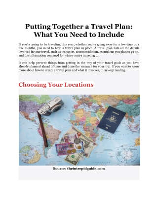 Putting Together a Travel Plan_ What You Need to Include