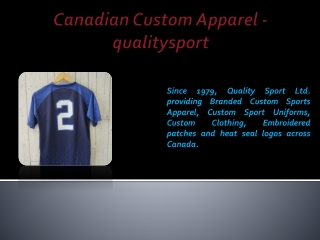 Canadian Custom Apparel - qualitysport