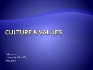 Culture &amp; Values