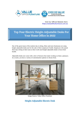 Top Four Electric Height-Adjustable Desks For Your Home Office In 2022