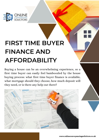 First Time Buyer Finance and Affordability