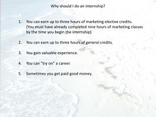 Why should I do an internship?