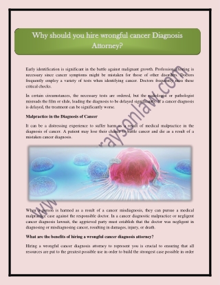 The Need of Wrongful Cancer Diagnosis Attorney