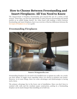 How to Choose Between Freestanding and Insert Fireplaces_ All You Need to Know