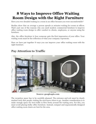 8 Ways to Improve Office Waiting Room Design with the Right Furniture