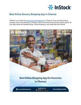 Best Online Grocery Shopping App in Chennai