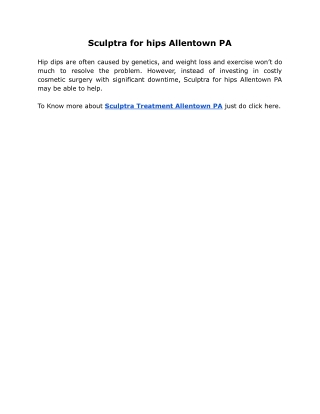 Sculptra for hips Allentown PA