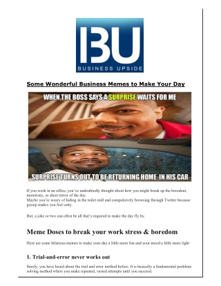 Some Wonderful Business Memes to Make Your Day
