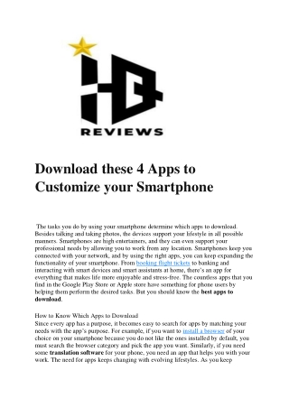 Download these 4 Apps to Customize your Smartphone