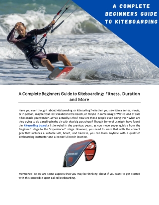 A Complete Beginners Guide to Kiteboarding