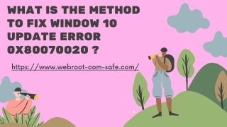 What is the Method To Fix Window 10 Update Error 0x80070020