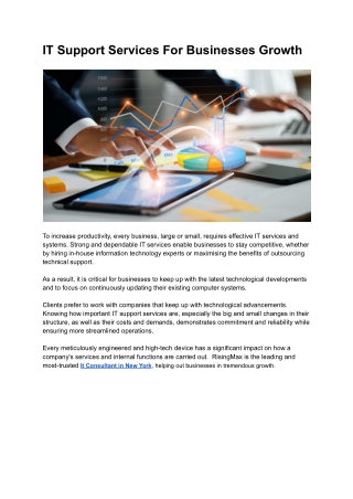 IT Support Services For Businesses Growth