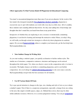 4 Best Approaches To Find Various Kinds Of Plagiarism In Educational Composing-converted