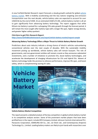 Vehicle Battery Market