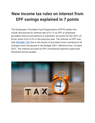 New income tax rules on interest from EPF savings explained in 7 points