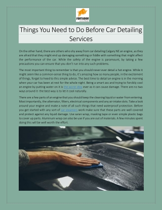 Things You Need to Do Before Car Detailing Services