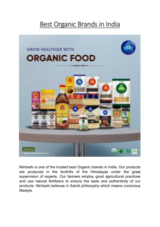 Best Organic Brands in India