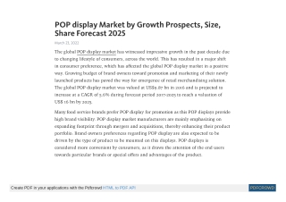 POP display Market by Growth Prospects, Size, Share Forecast 2025
