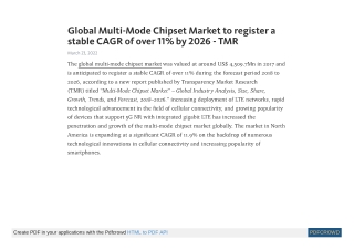 Multi-Mode Chipset Market to Reach Around US$ 11,960.1 Million by 2026 - TMR