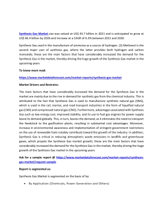 Synthesis Gas Market