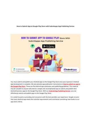 How to Submit App to Google Play Store with Submitappz App Publishing Service