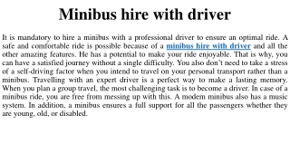 Minibus hire with driver