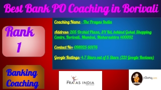 Top Bank Coaching in Borivali