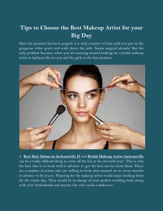 Tips to Choose the Best Makeup Artist for your